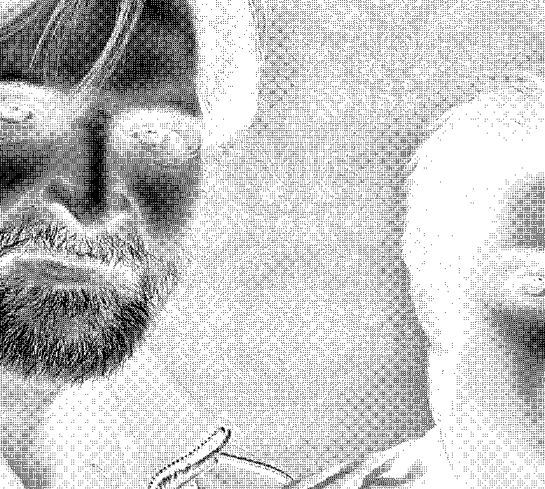 Macro detail of halftone portrait dots